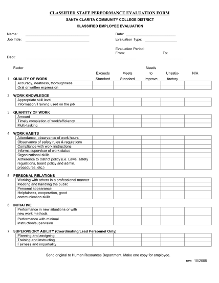 Finance Employee Evaluation Form Doc - NewEmployeeForms.com