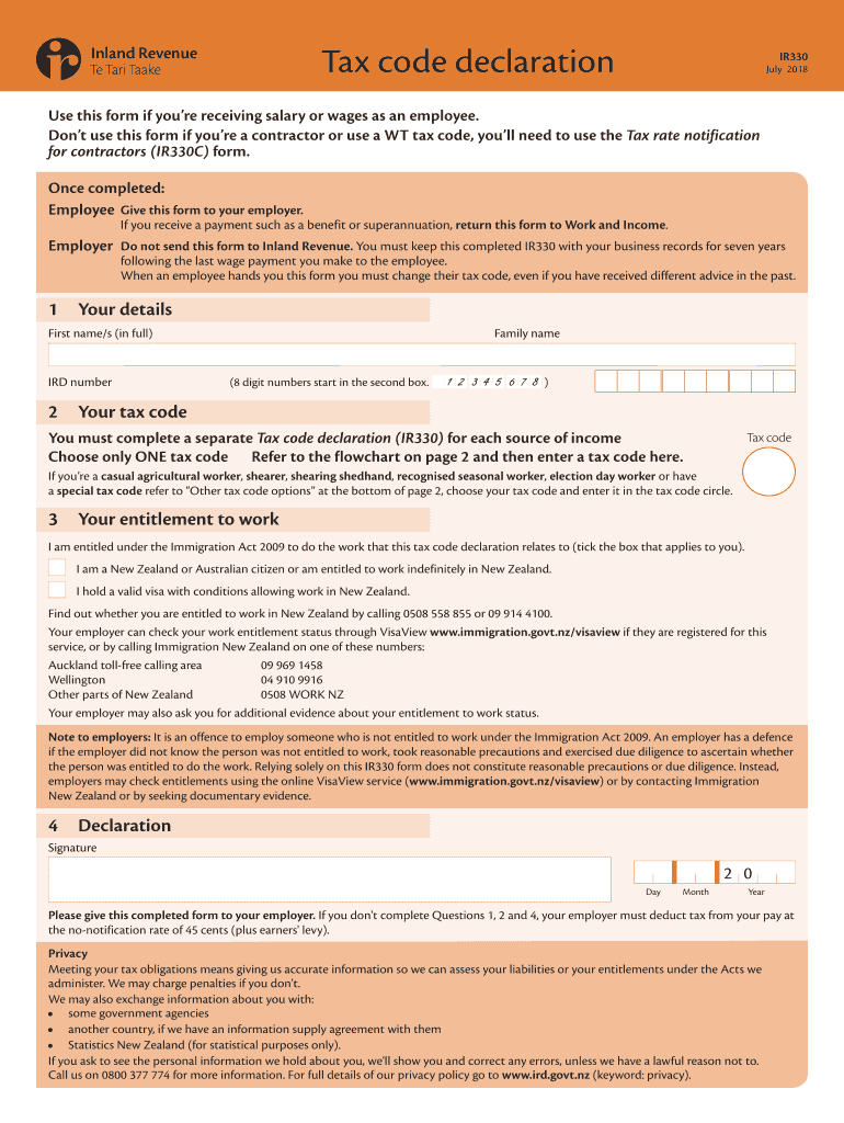 2018 2021 Form NZ IR330 Fill Online Printable Fillable Blank PdfFiller