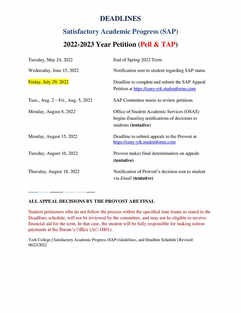 2022 2023 SAP Academic Progress Petition Form For Federal And State Aid 