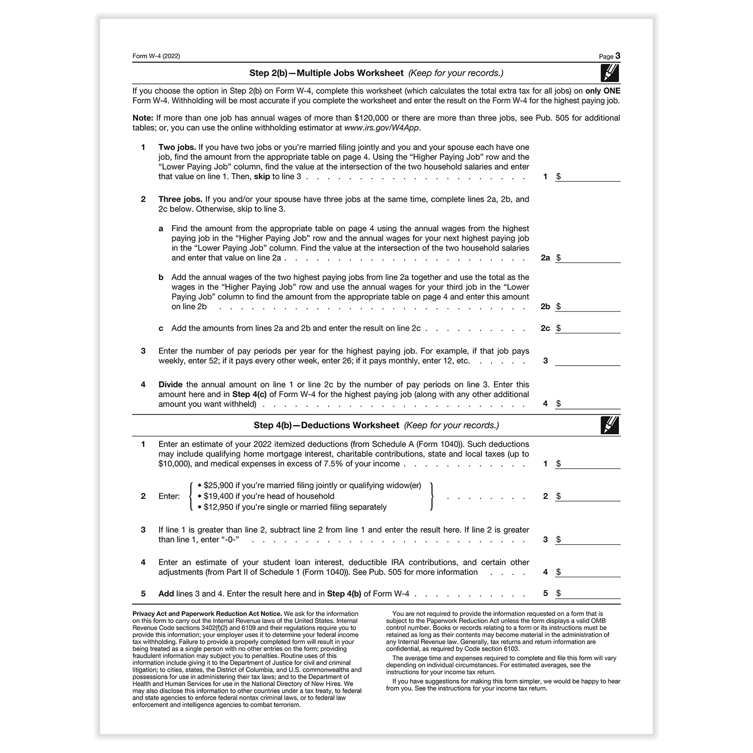 2023 IRS W 4 Form HRdirect