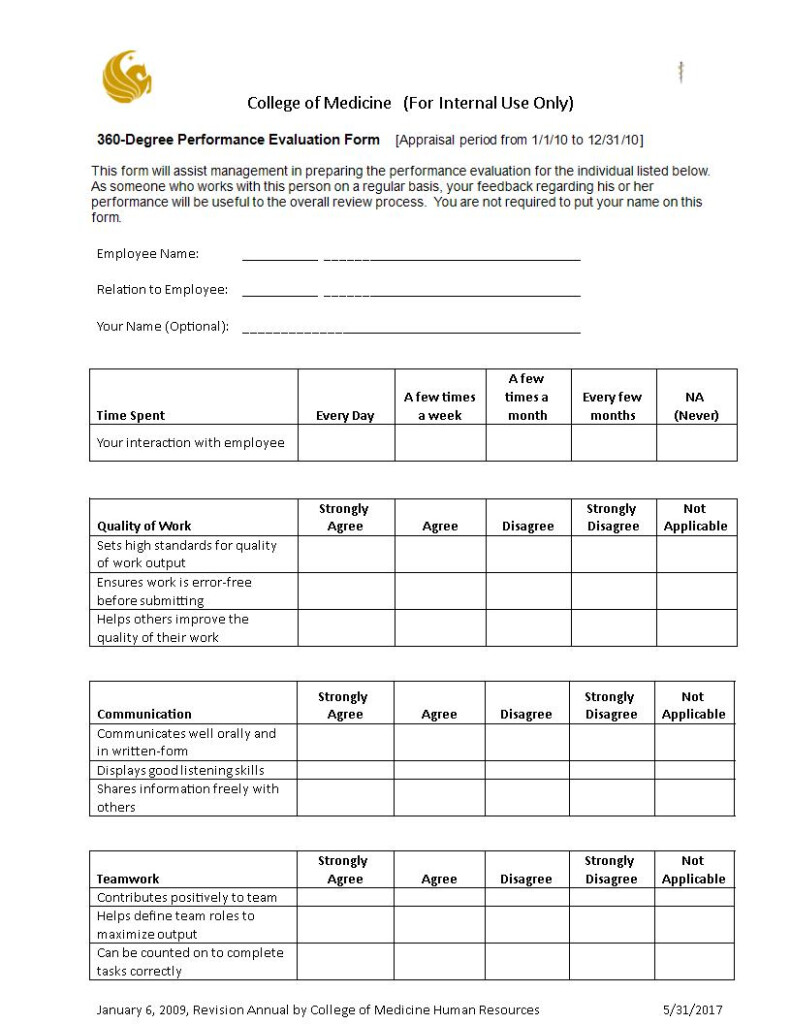 360 Degree Feedback Questionnaire 360 Review Template Pdf