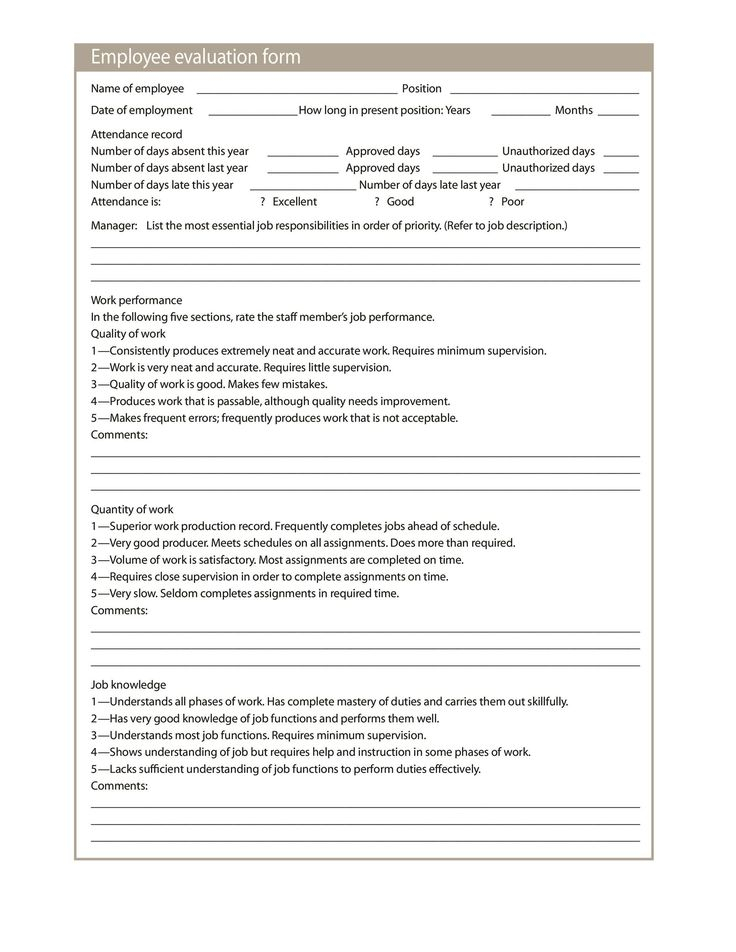 46 Employee Evaluation Forms Performance Review Examples In 2022 