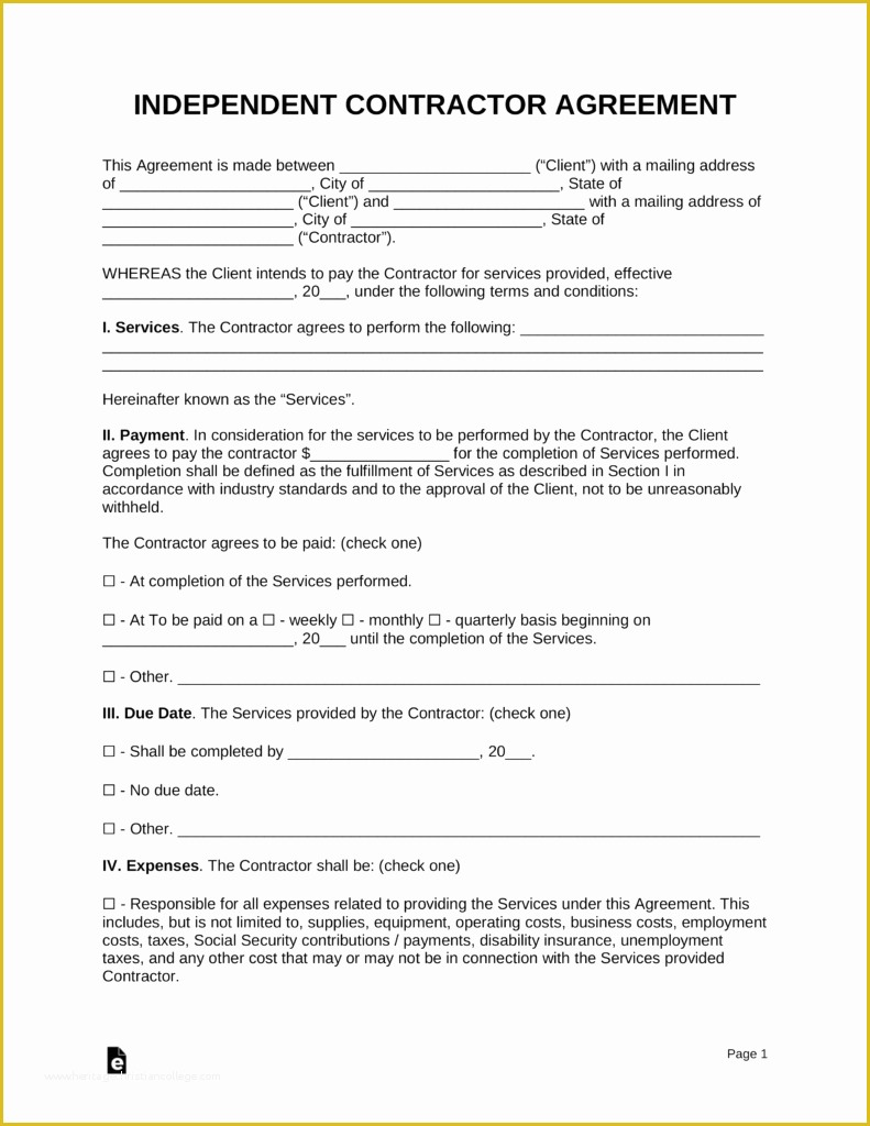 52 1099 Agreement Template Free Heritagechristiancollege