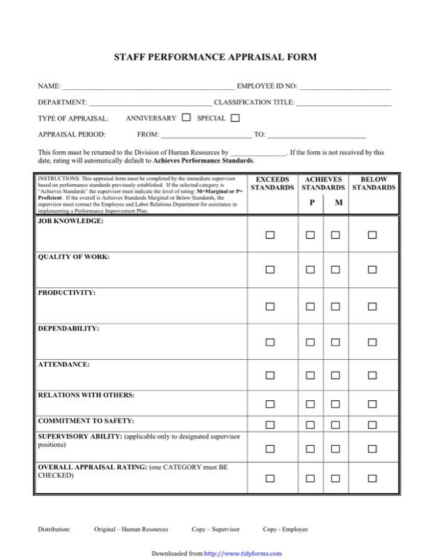 7 Performance Evaluation Form Templates Free Templates In DOC PPT