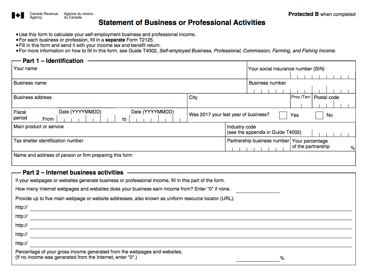 CRA Form T2125 Everything You Need To Know Bench Accounting