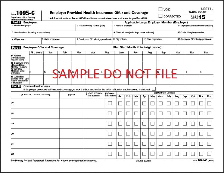 Does Form 1095 C Have To Be Filed With Taxes Tax Walls