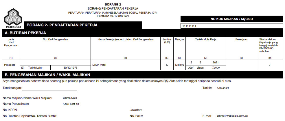 Download Socso New Employee Registration Form 2022 Employeeform