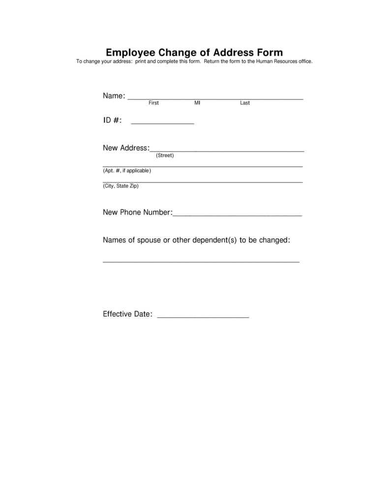 Employee Change Of Address Tax Forms 2022 Employeeform