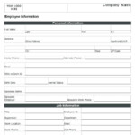 Employee Data Form Template Personal New Contact Card Template