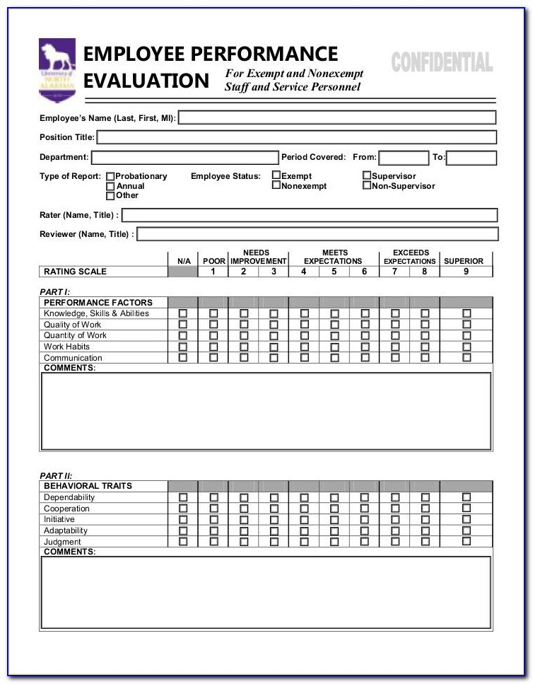 Employee Evaluation Form Free Download Form Resume Examples w950KpMDor