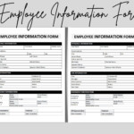 Employee Information Form Editable Word Template Human Etsy Finland