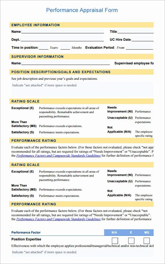 Employee Performance Review Template Pdf Elegant 13 Employee Evaluation