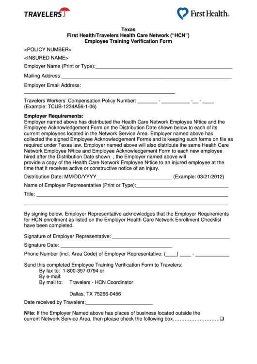 Employee Training Verification Form Printable Pdf Download