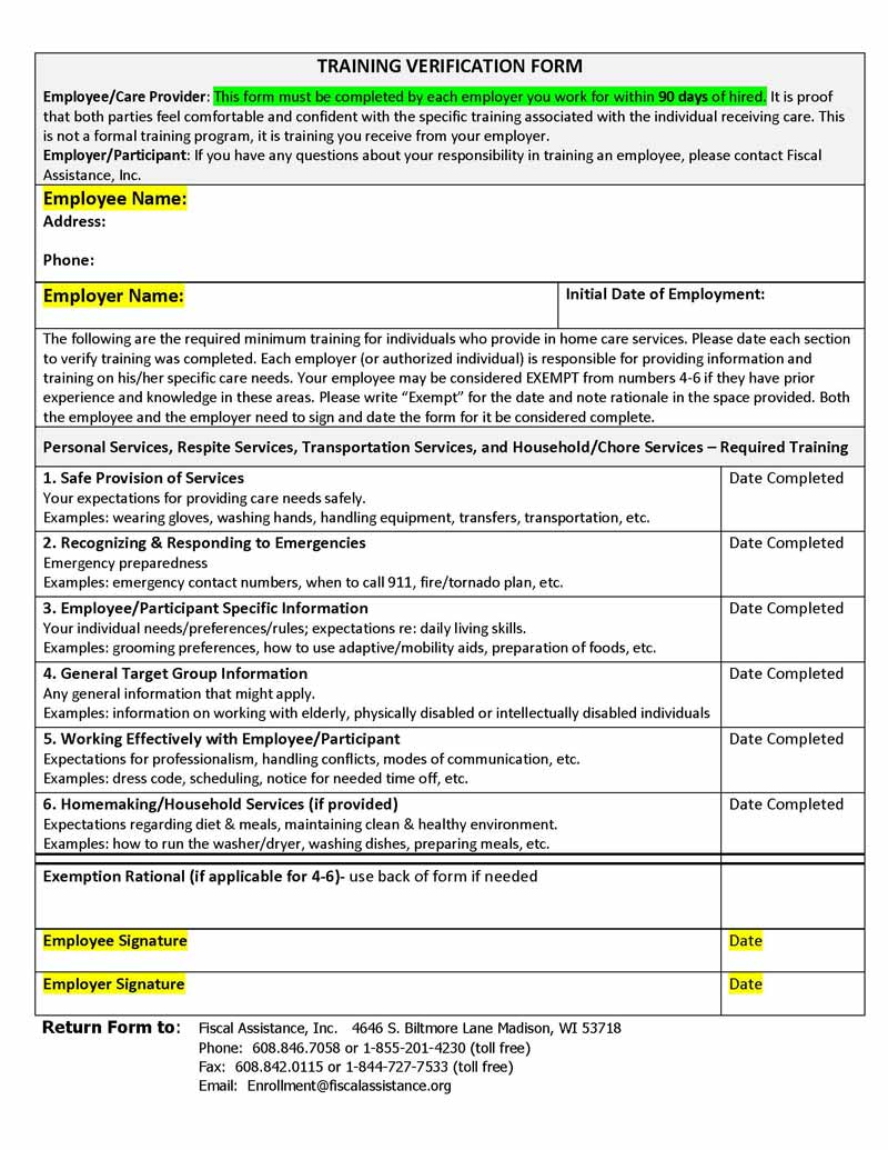 Employer Agent Forms Fiscal Assistance