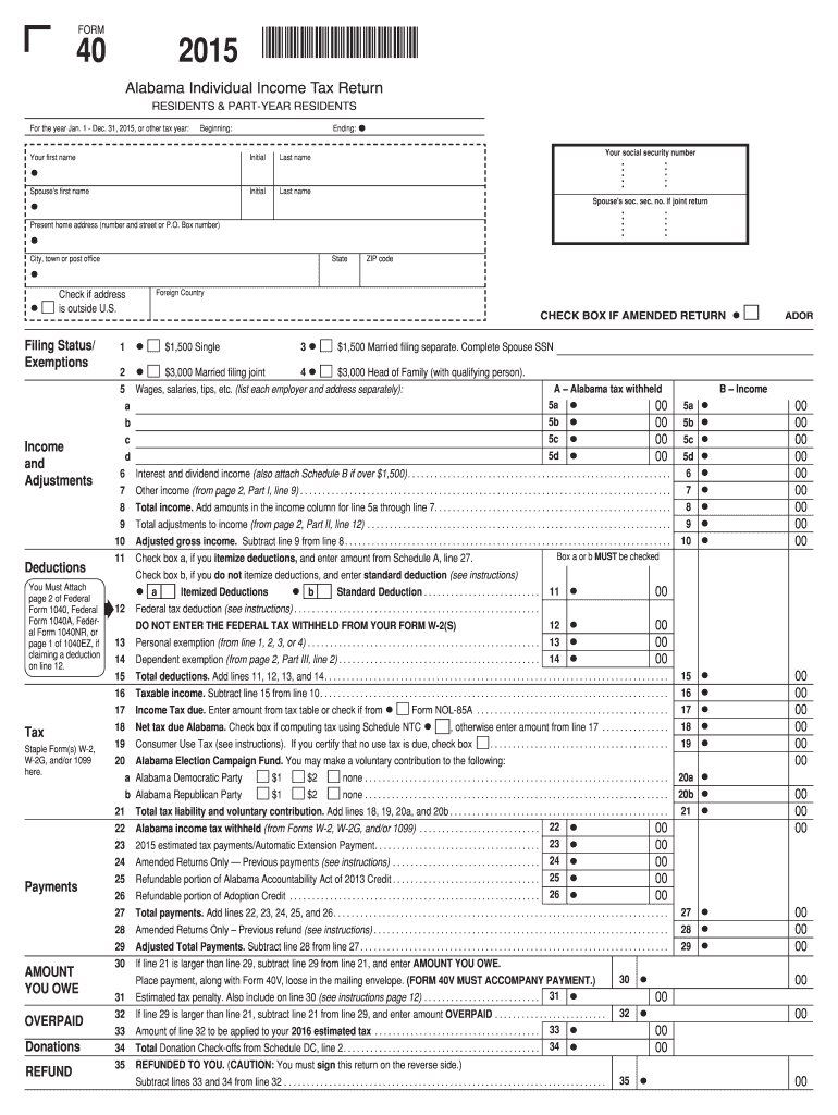 Fillable Alabama Tax Forms Fill Out Sign Online DocHub