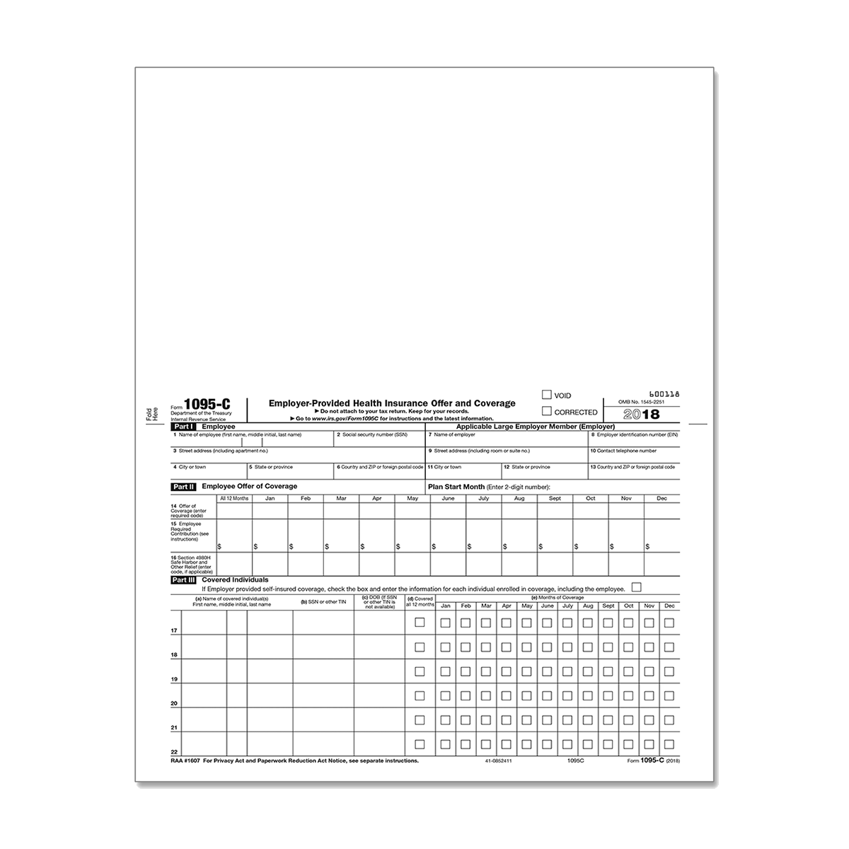 Form 1095 C Employer Provided Health Insurance 1095C Mines Press