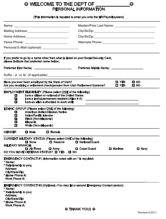 Form Necessary For A New Employee Utah 2022 Employeeform