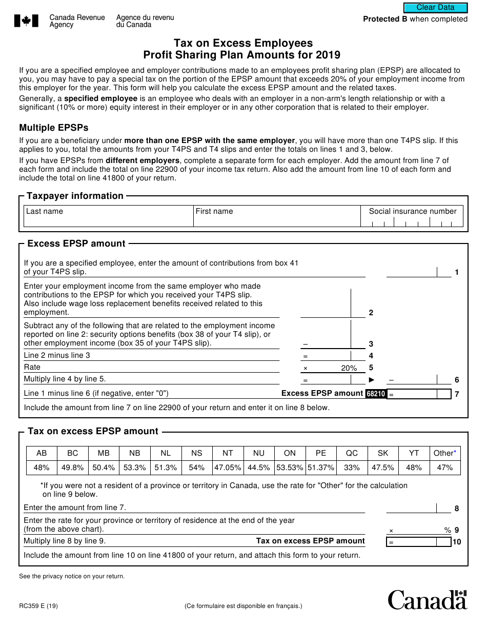 Form RC359 Download Fillable PDF Or Fill Online Tax On Excess Employees