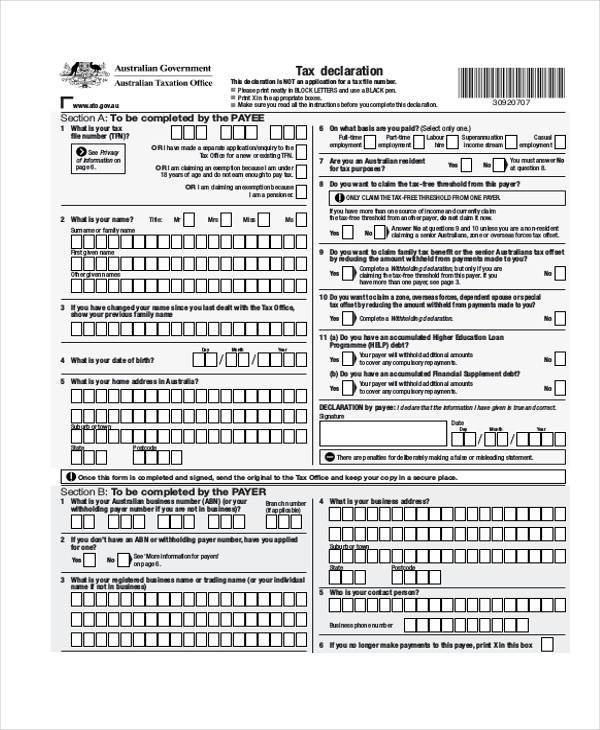 FREE 10 Employment Declaration Form Samples In PDF MS Word