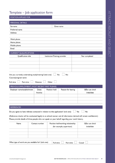 FREE 10 New Job Application Forms In PDF MS Word Excel