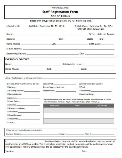 FREE 10 Staff Registration Form Templates In PDF MS Word Free 