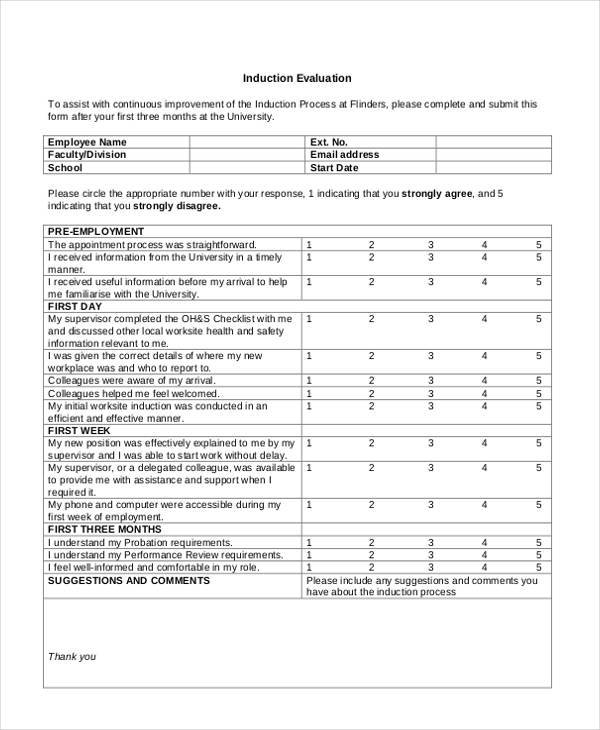 FREE 11 Induction Feedback Forms In PDF Ms Word