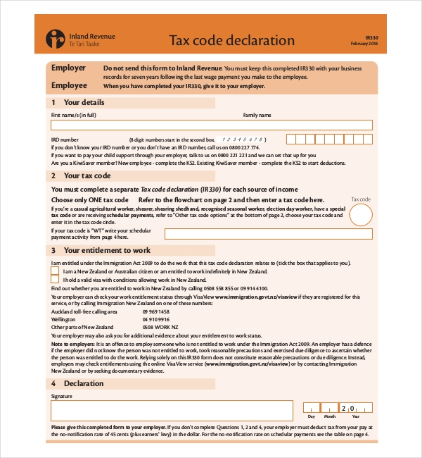 FREE 11 Sample Employee Declaration Forms In PDF Excel Word