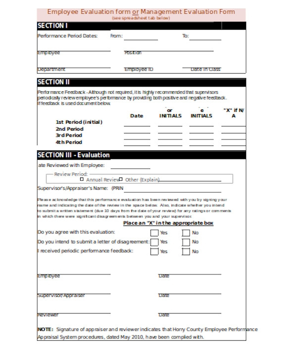 FREE 13 Sample Employee Evaluation Forms In PDF MS Word Excel