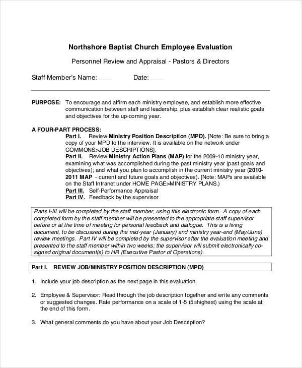 FREE 19 Employee Evaluation Form Samples Templates In PDF MS Word