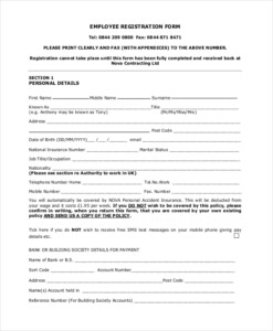 Epf New Employee Registration Form - NewEmployeeForms.com