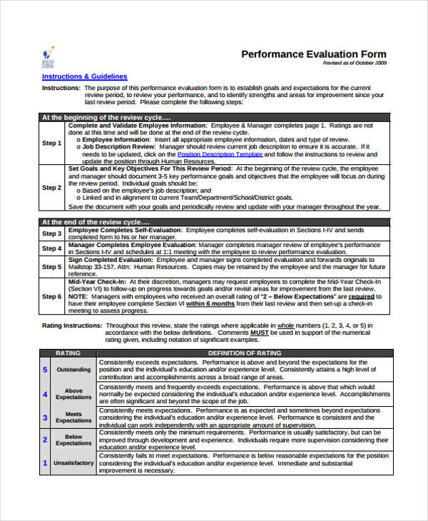 FREE 23 Self Evaluation Form Samples In PDF MS Word Excel