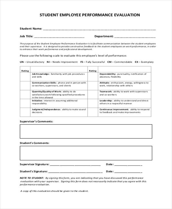 FREE 36 Printable Employee Evaluation Forms In PDF MS Word Excel