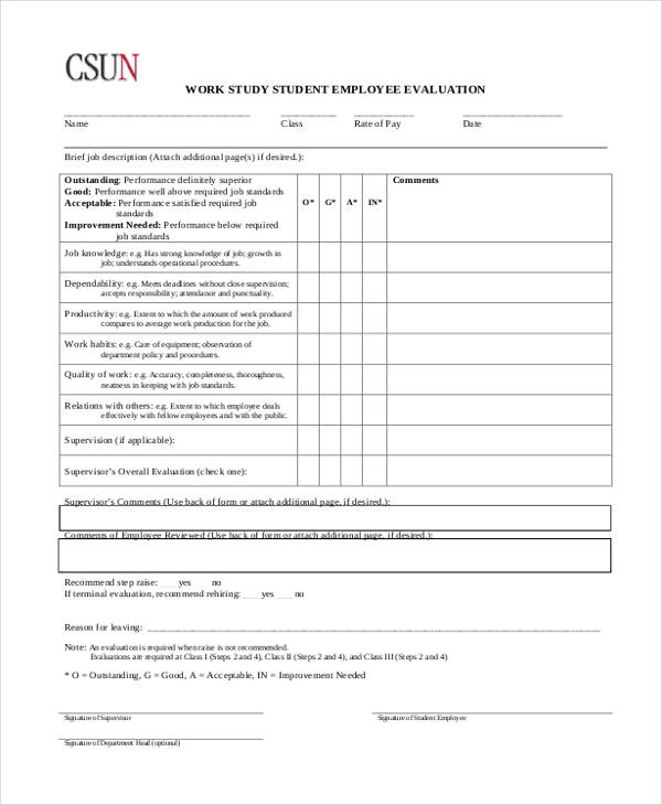 FREE 36 Printable Employee Evaluation Forms In PDF MS Word Excel