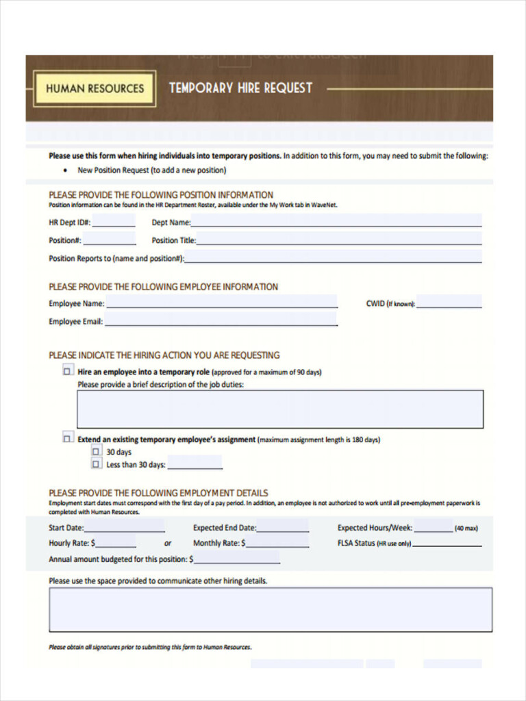 FREE 49 Sample Employee Request Forms In PDF MS Word Excel