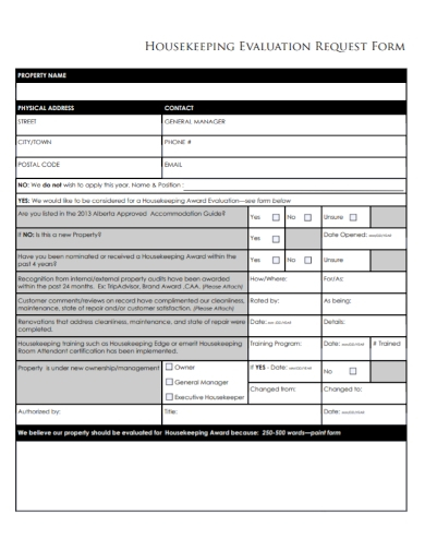 FREE 5 Housekeeping Evaluation Samples Performance Self Employee 