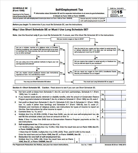 FREE 6 Sample Self Employment Tax Forms In PDF