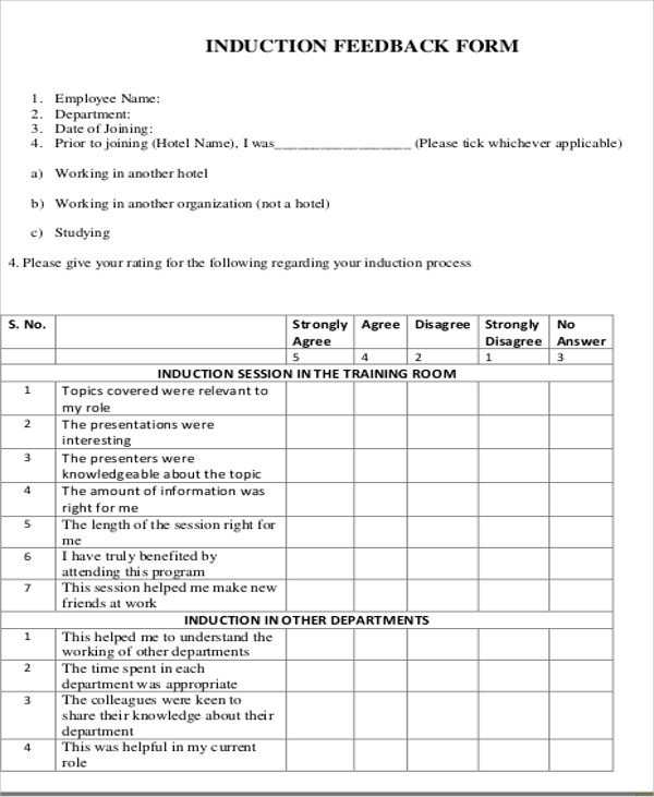 FREE 9 Sample Employee Feedback Forms In MS Word PDF