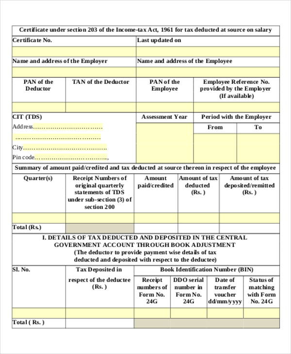 FREE 9 Sample Employee Tax Forms In MS Word PDF