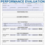 Free Employee Evaluation Forms Printable Inspirational Job Performance