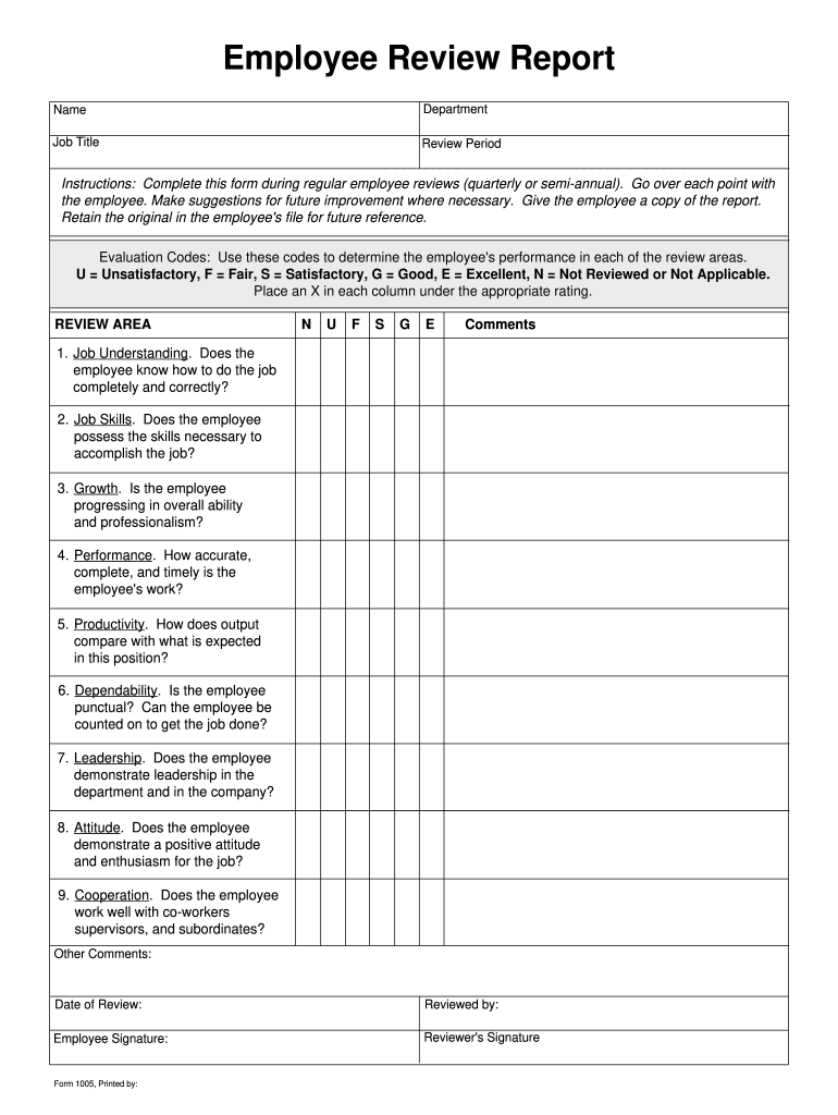 Free Employee Evaluation Forms Printable PRINTABLE TEMPLATES