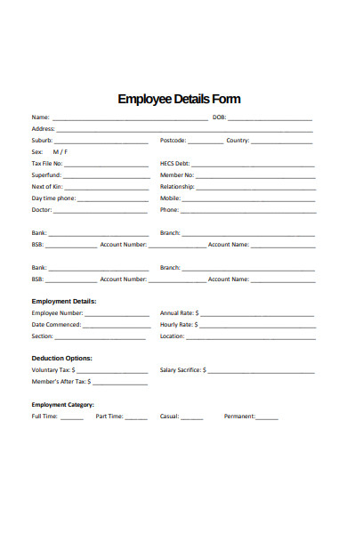 Free New Employee Starter Form Template 2022 Employeeform