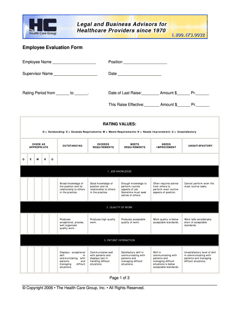 Home Health Care Employee Evaluation Form 2020 2021 Fill And Sign 