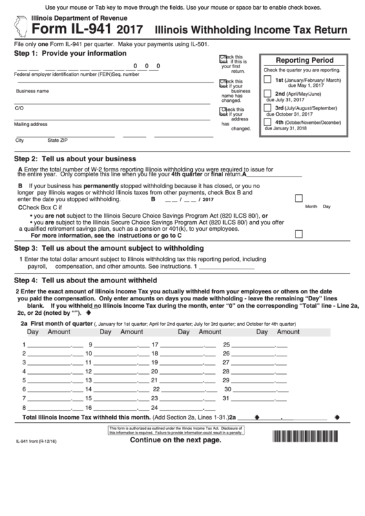 Illinois Employee Tax Withholding Form 2022 Employeeform