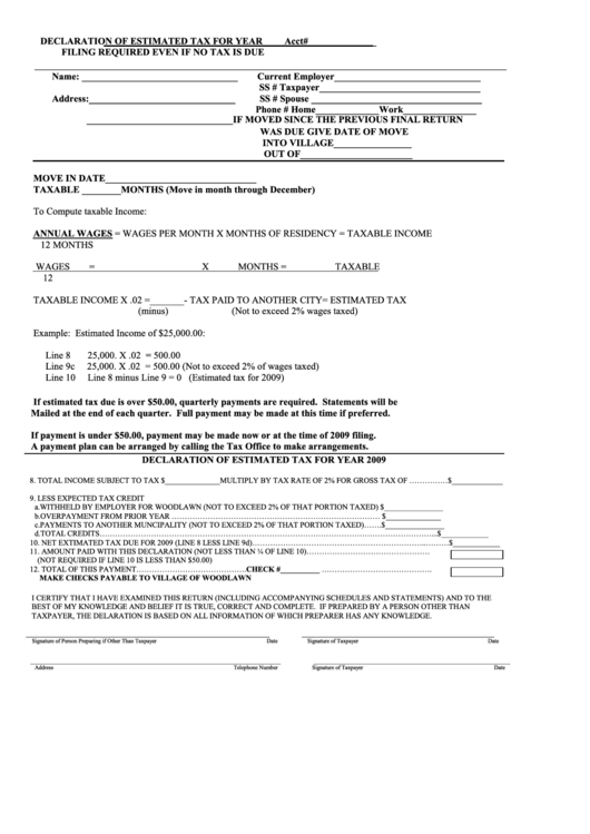 Tax Declaration Form For Employee Fy 202321