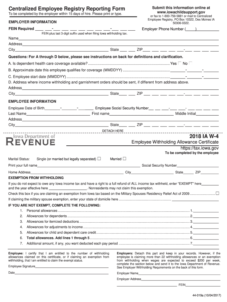 Iowa 2019 W 4 Fill Out And Sign Printable PDF Template SignNow