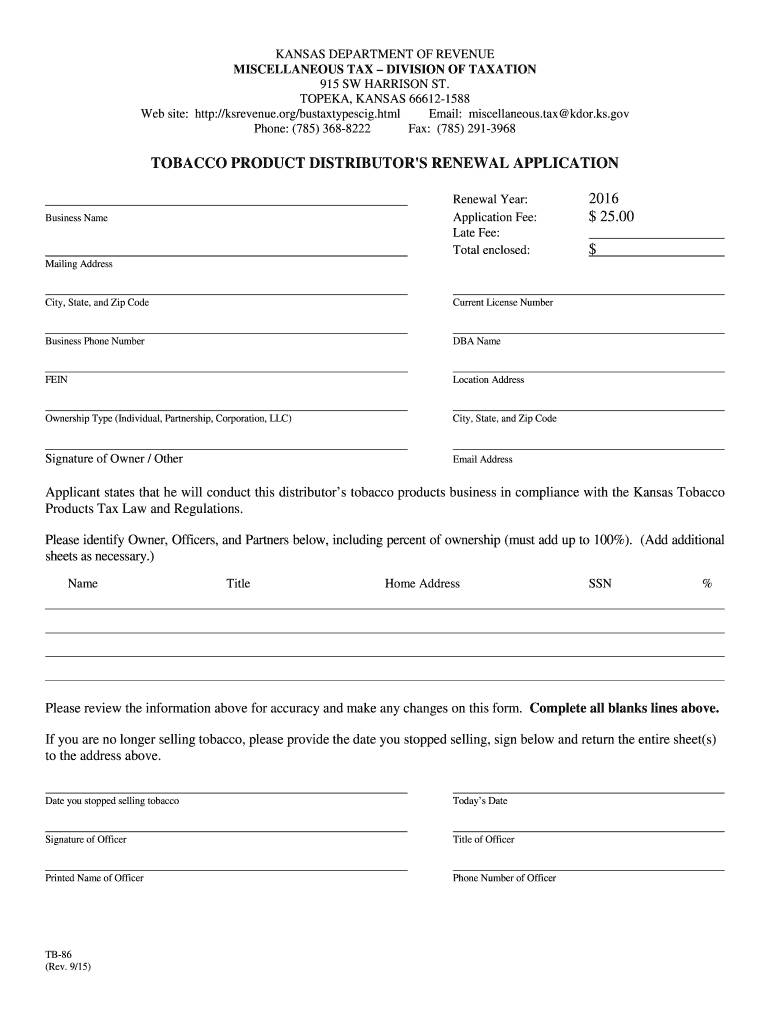 KS TB 86 2015 Fill Out Tax Template Online US Legal Forms