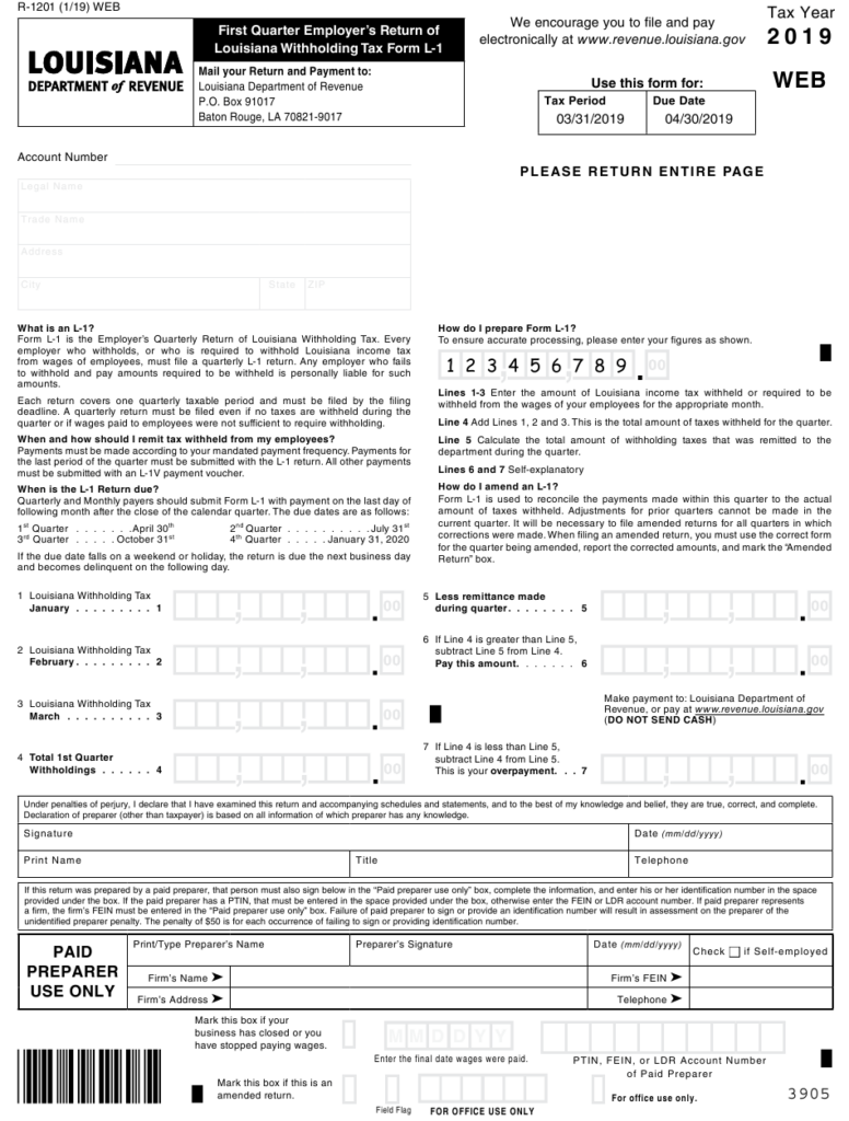 Louisiana Employee Tax Forms 2022 Employeeform