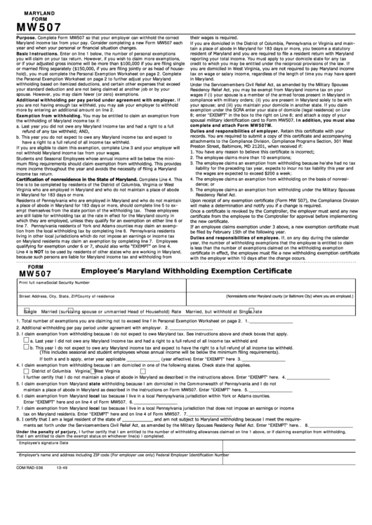 Maryland Employee Tax Forms 2022 Employeeform