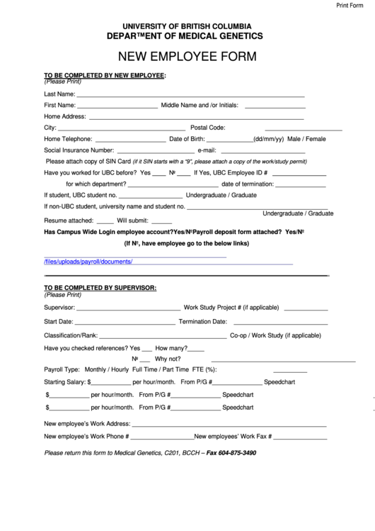 New Employee Form 12a 2023 Employeeform