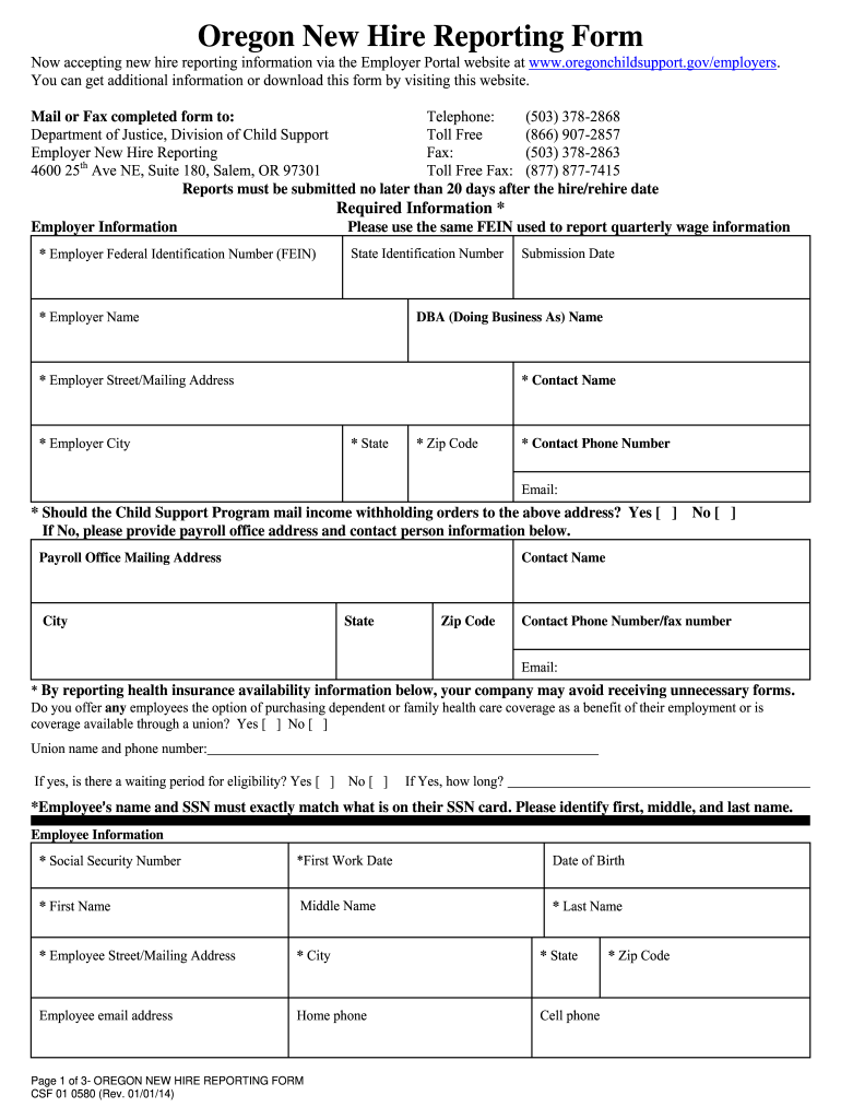 New Employee Hire Form Oregon 2022 Employeeform